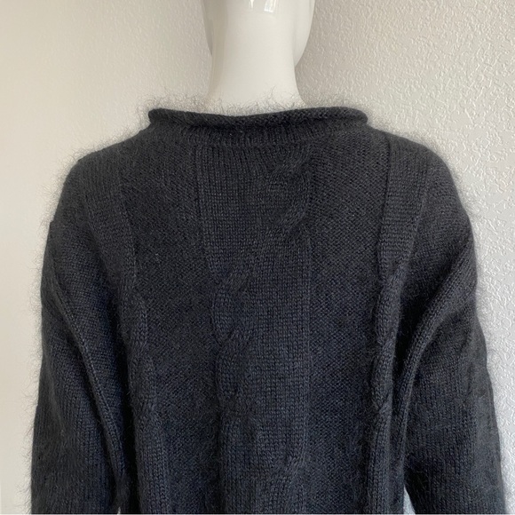 Saint Laurent Black Cable knit Mohair and Silk Sweater - Picture 7 of 15